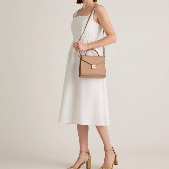 Quince Italian Leather Top Handle Crossbody Satchel NWOT - Picture 4 of 7